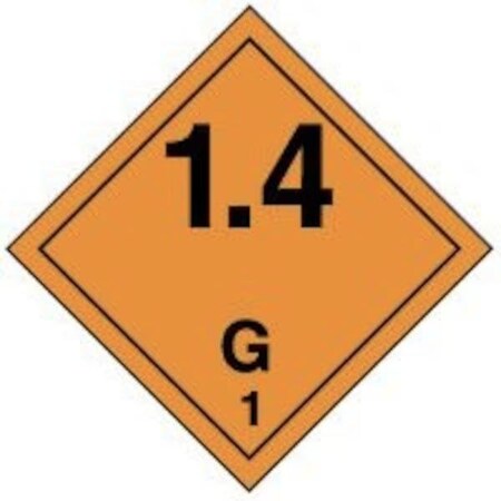 Accuform TDG PLACARD CLASS 1 273MM x 273MM TCP147VS100 TCP147VS100